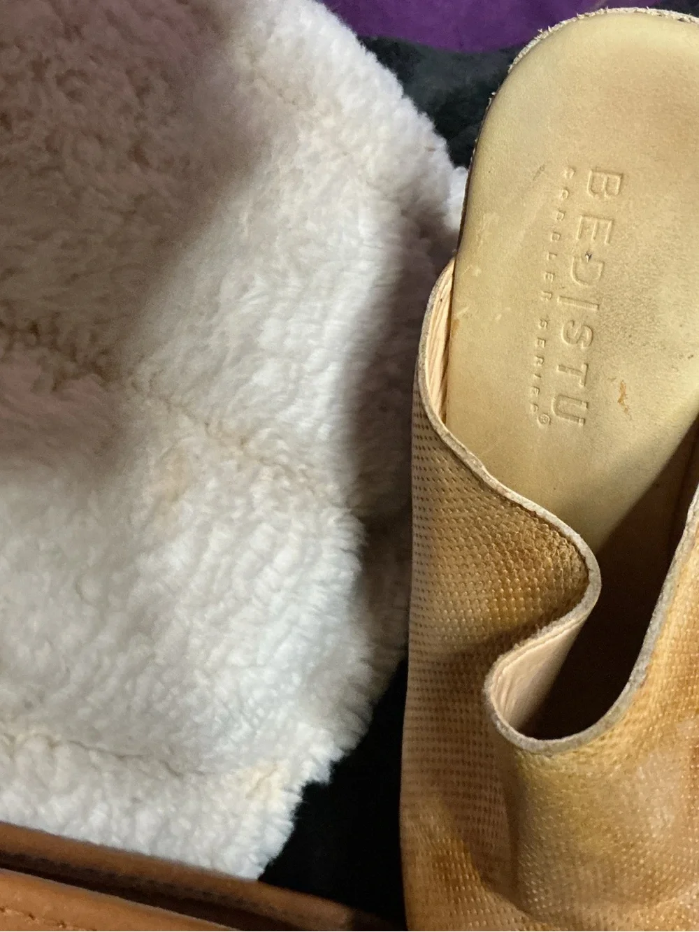 BED|STU Tan Leather Platform Clog Mules - Picture 3 of 3